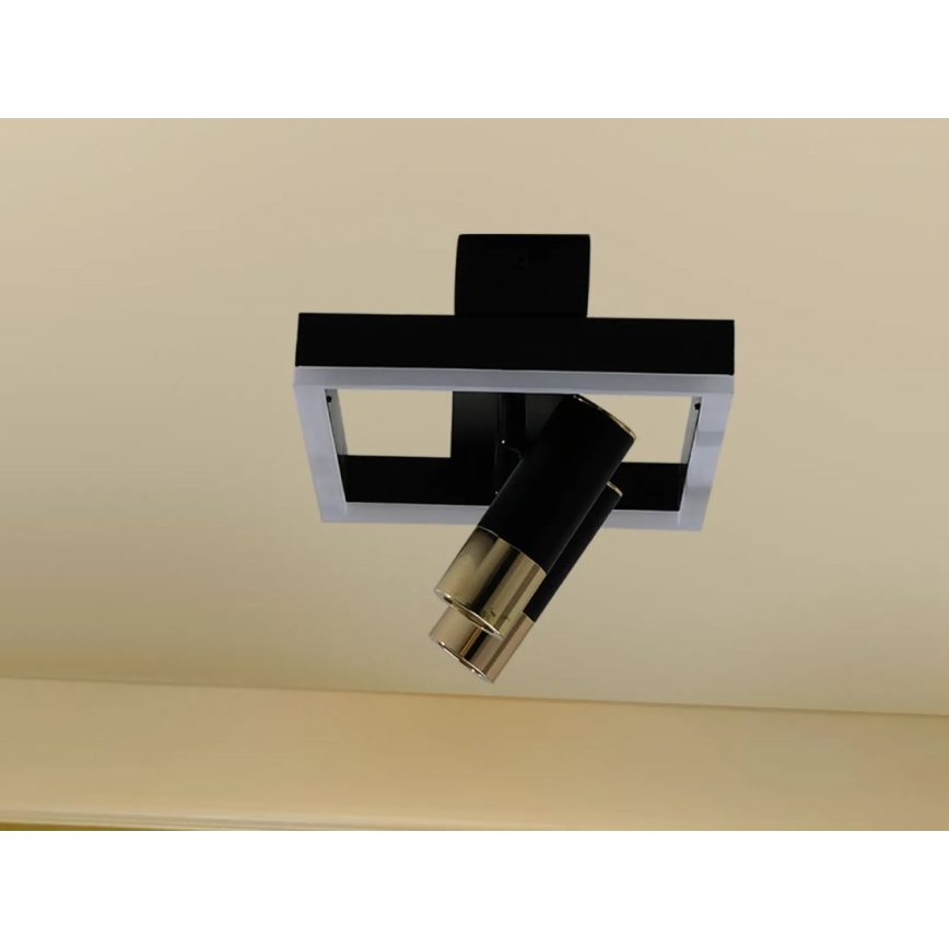 LED Prigušiva plafonjera LED/50W/230V 3000-6500K crno + Daljinski upravljač
