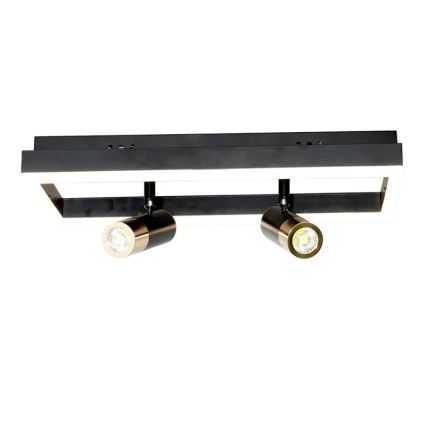 LED Prigušiva plafonjera LED/50W/230V 3000-6500K crno + Daljinski upravljač