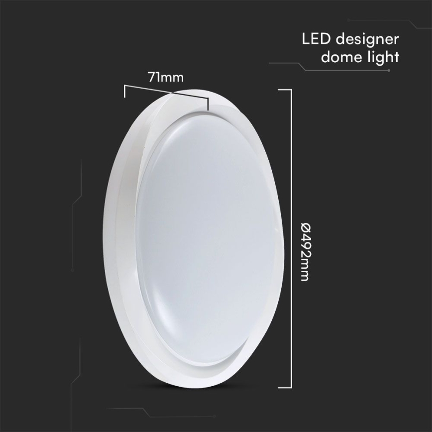 LED Prigušiva plafonjera LED/60W/230V 3000-6500K 49,2 cm bela + Daljinski upravljač