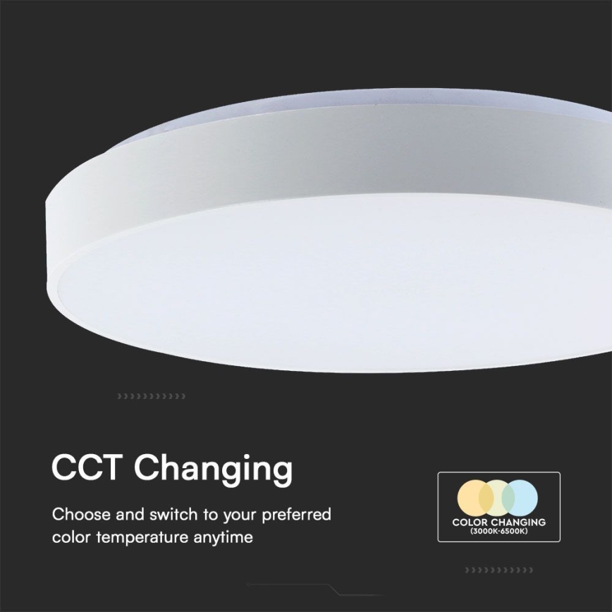 LED Prigušiva plafonjera LED/60W/230V 3000-6500K 49,5 cm bela + Daljinski upravljač