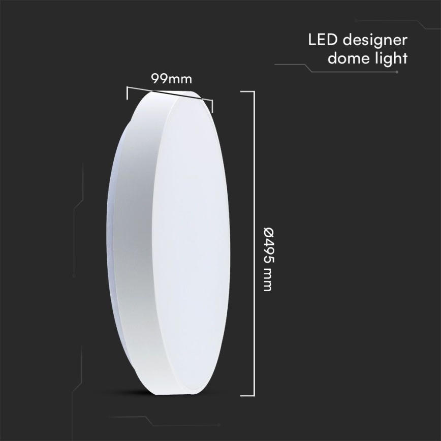 LED Prigušiva plafonjera LED/60W/230V 3000-6500K 49,5 cm bela + Daljinski upravljač