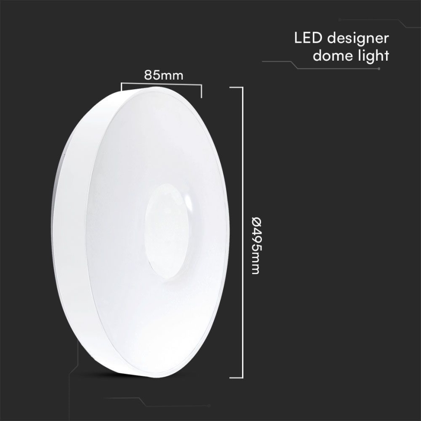LED Prigušiva plafonjera LED/60W/230V 3000-6500K 49,5 cm bela + Daljinski upravljač