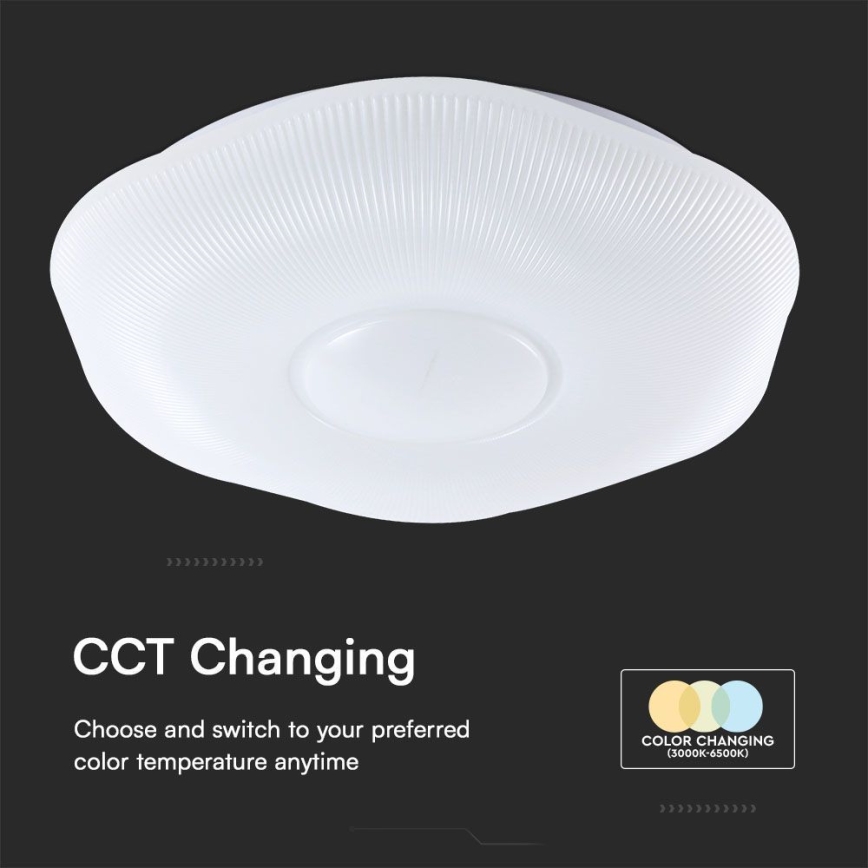LED Prigušiva plafonjera LED/60W/230V 3000-6500K 50 cm bela + Daljinski upravljač