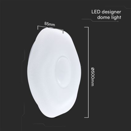 LED Prigušiva plafonjera LED/60W/230V 3000-6500K 50 cm bela + Daljinski upravljač