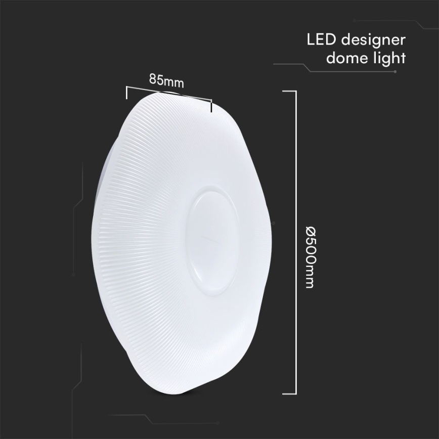 LED Prigušiva plafonjera LED/60W/230V 3000-6500K 50 cm bela + Daljinski upravljač