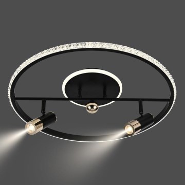 LED Prigušiva plafonjera LED/60W/230V 3000-6500K crno + Daljinski upravljač