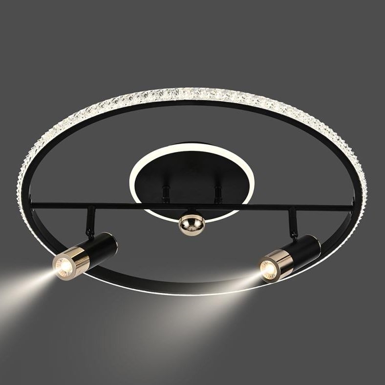 LED Prigušiva plafonjera LED/60W/230V 3000-6500K crno + Daljinski upravljač