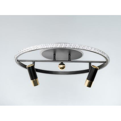 LED Prigušiva plafonjera LED/60W/230V 3000-6500K crno + Daljinski upravljač