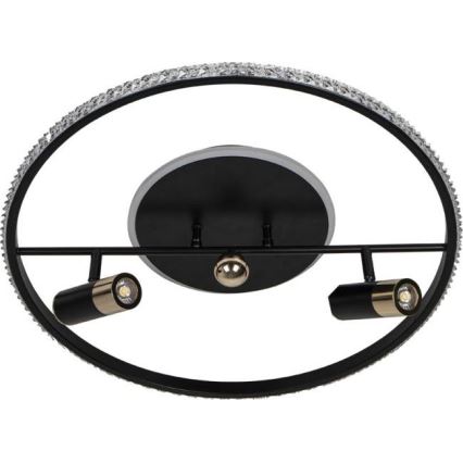 LED Prigušiva plafonjera LED/60W/230V 3000-6500K crno + Daljinski upravljač