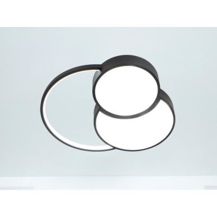 LED Prigušiva plafonjera LED/60W/230V 3000-6500K crno + Daljinski upravljač
