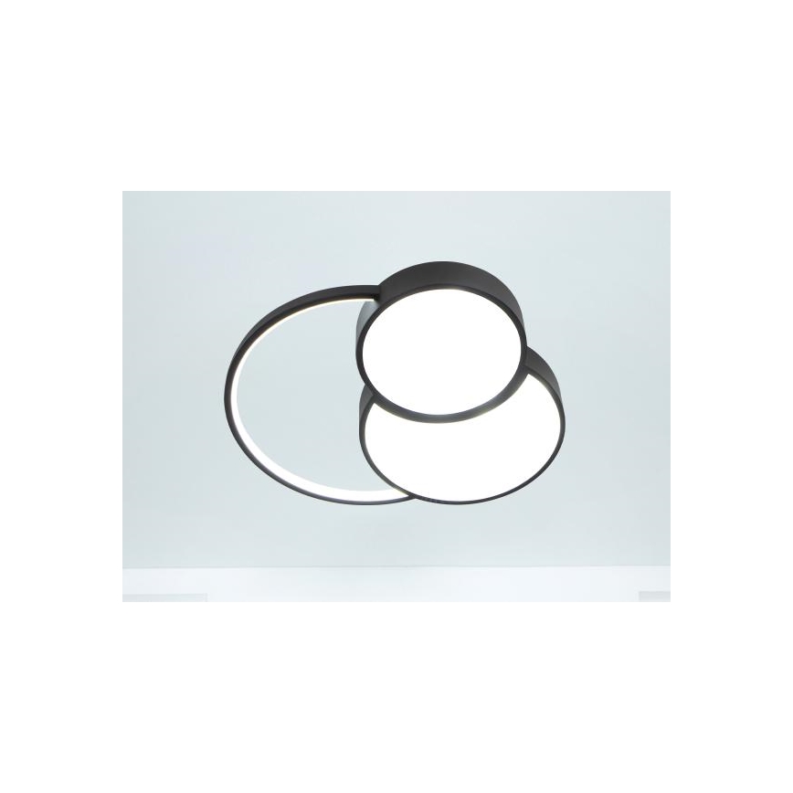 LED Prigušiva plafonjera LED/60W/230V 3000-6500K crno + Daljinski upravljač