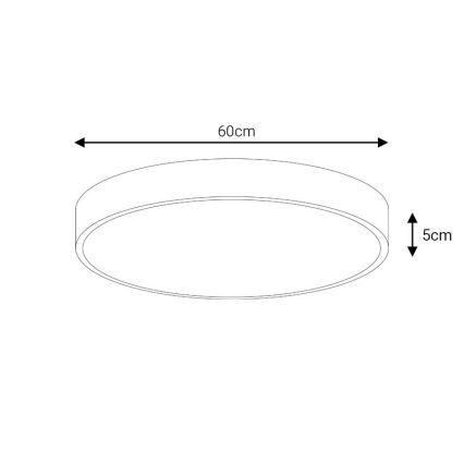 LED Prigušiva plafonjera LED/60W/230V 3000-6500K pr. 60 cm crno + Daljinski upravljač