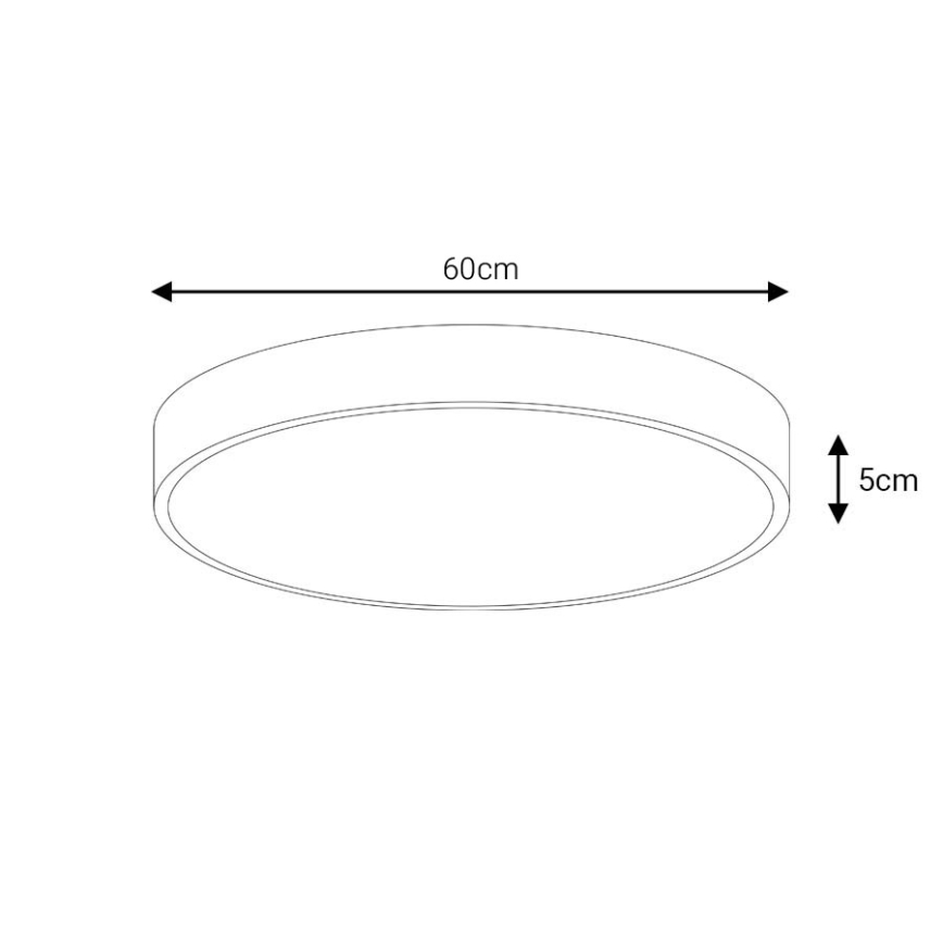 LED Prigušiva plafonjera LED/60W/230V 3000-6500K pr. 60 cm crno + Daljinski upravljač