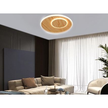 LED Prigušiva plafonjera LED/65W/230V 3000-6500K braon +daljinski upravljač