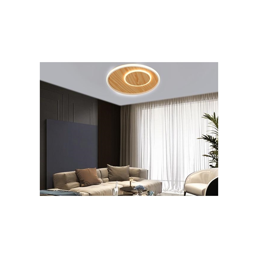 LED Prigušiva plafonjera LED/65W/230V 3000-6500K braon +daljinski upravljač