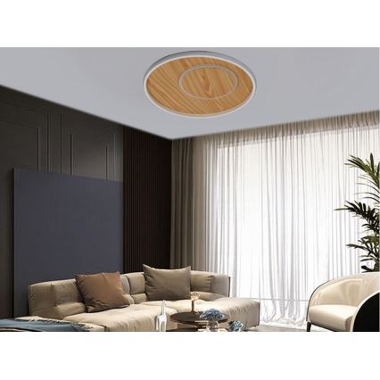 LED Prigušiva plafonjera LED/65W/230V 3000-6500K braon +daljinski upravljač