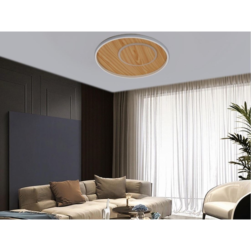 LED Prigušiva plafonjera LED/65W/230V 3000-6500K braon +daljinski upravljač