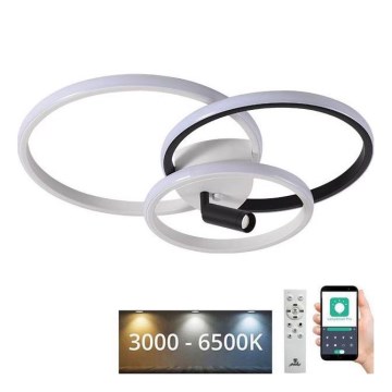 LED Prigušiva plafonjera LED/70W/230V 3000-6500K bela/crno + Daljinski upravljač