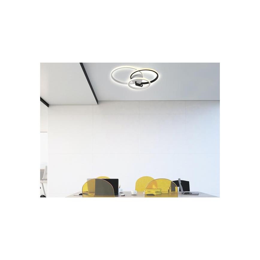 LED Prigušiva plafonjera LED/70W/230V 3000-6500K bela/crno + Daljinski upravljač