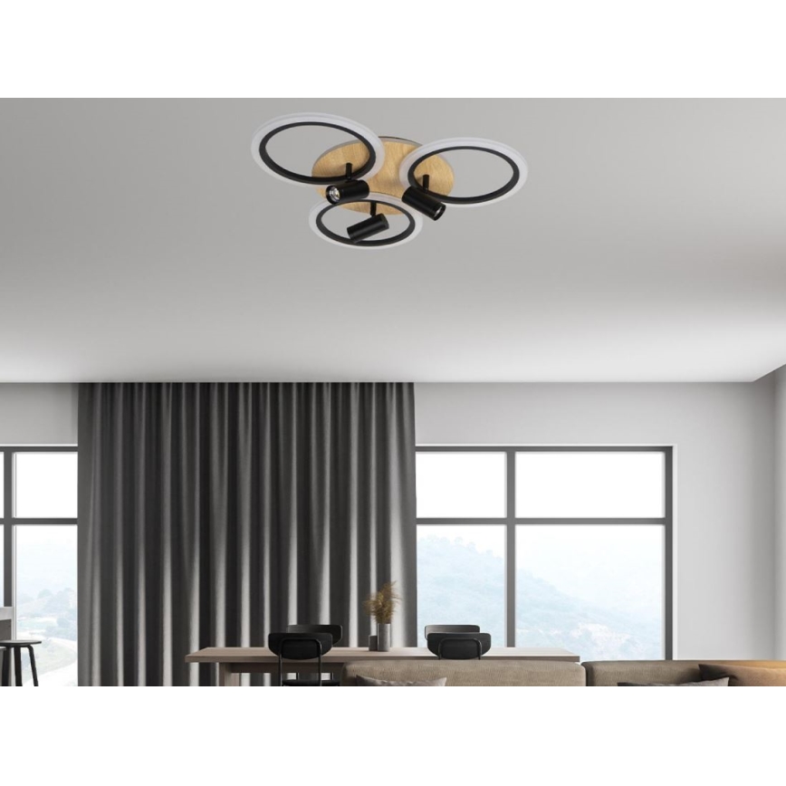 LED Prigušiva plafonjera LED/70W/230V 3000-6500K crno/braon + Daljinski upravljač