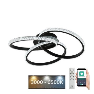 LED Prigušiva plafonjera LED/70W/230V 3000-6500K crno + Daljinski upravljač