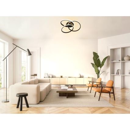 LED Prigušiva plafonjera LED/70W/230V 3000-6500K crno + Daljinski upravljač