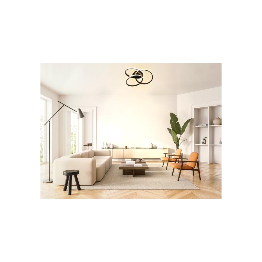 LED Prigušiva plafonjera LED/70W/230V 3000-6500K crno + Daljinski upravljač