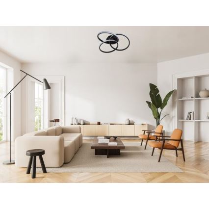 LED Prigušiva plafonjera LED/70W/230V 3000-6500K crno + Daljinski upravljač