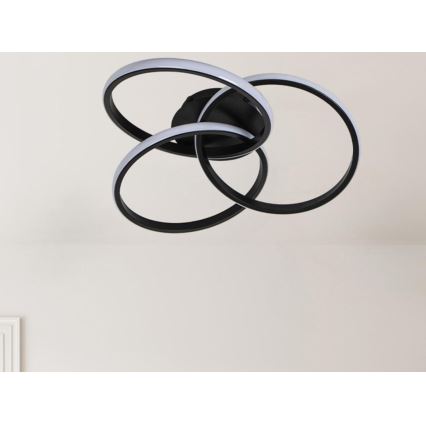 LED Prigušiva plafonjera LED/70W/230V 3000-6500K crno + Daljinski upravljač