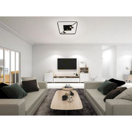 LED Prigušiva plafonjera LED/70W/230V 3000-6500K crno + Daljinski upravljač
