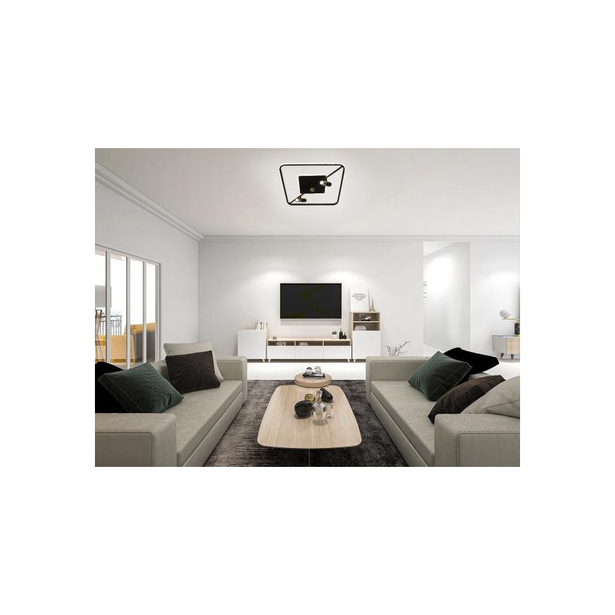 LED Prigušiva plafonjera LED/70W/230V 3000-6500K crno + Daljinski upravljač