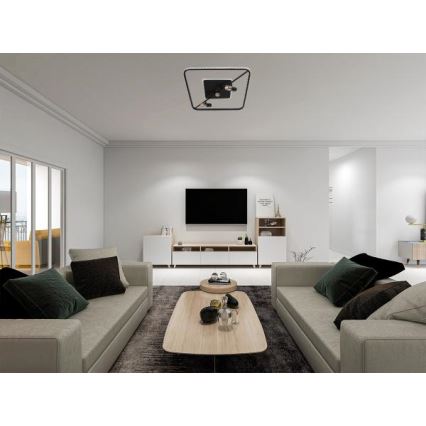 LED Prigušiva plafonjera LED/70W/230V 3000-6500K crno + Daljinski upravljač