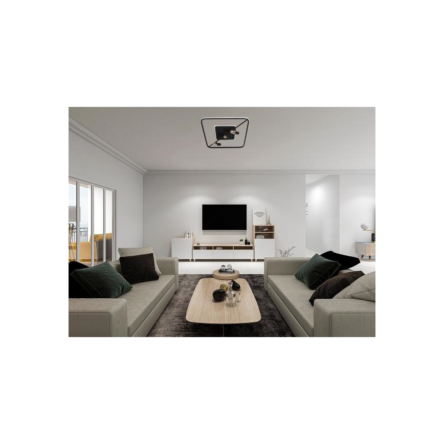 LED Prigušiva plafonjera LED/70W/230V 3000-6500K crno + Daljinski upravljač