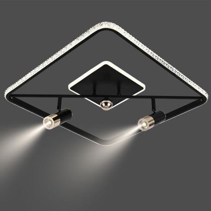 LED Prigušiva plafonjera LED/70W/230V 3000-6500K crno + Daljinski upravljač