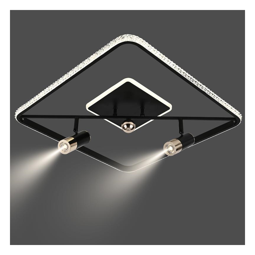 LED Prigušiva plafonjera LED/70W/230V 3000-6500K crno + Daljinski upravljač