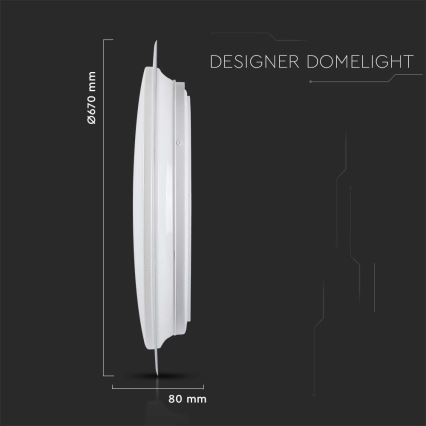 LED Prigušiva plafonjera LED/72W/230V 3000-6500K pr. 67 cm bela + Daljinski upravljač