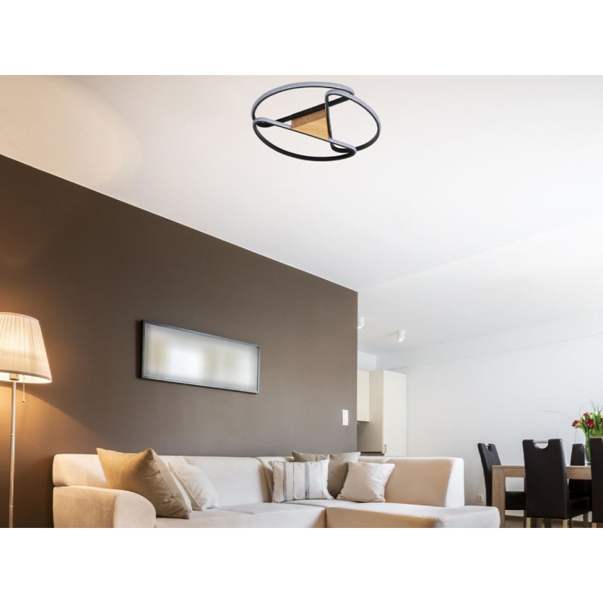 LED Prigušiva plafonjera LED/75W/230V 3000-6500K braon/crno + Daljinski upravljač