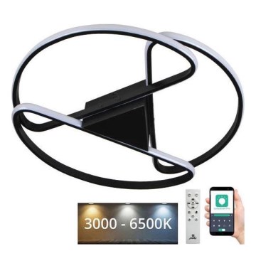 LED Prigušiva plafonjera LED/75W/230V 3000-6500K crno + Daljinski upravljač