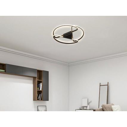 LED Prigušiva plafonjera LED/75W/230V 3000-6500K crno + Daljinski upravljač