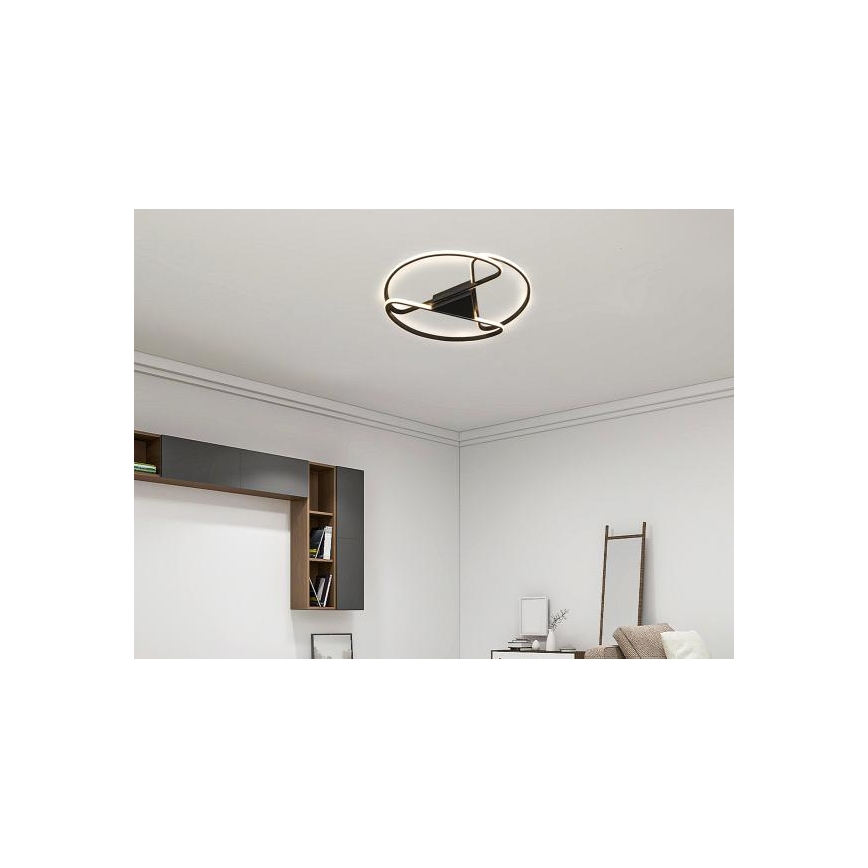 LED Prigušiva plafonjera LED/75W/230V 3000-6500K crno + Daljinski upravljač