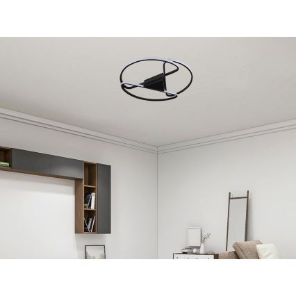LED Prigušiva plafonjera LED/75W/230V 3000-6500K crno + Daljinski upravljač