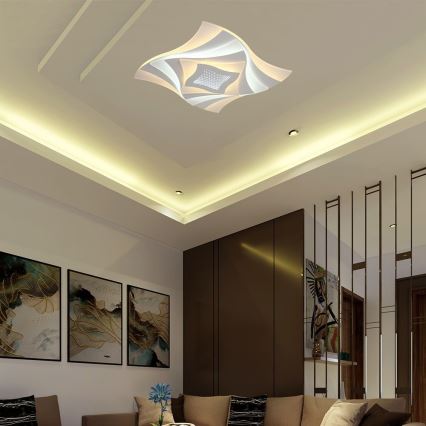 LED Prigušiva plafonjera LED/75W/230V 3000-6500K 49,5x49,5 cm + Daljinski upravljač