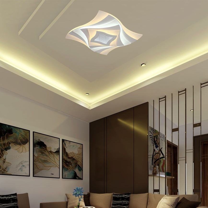 LED Prigušiva plafonjera LED/75W/230V 3000-6500K 49,5x49,5 cm + Daljinski upravljač