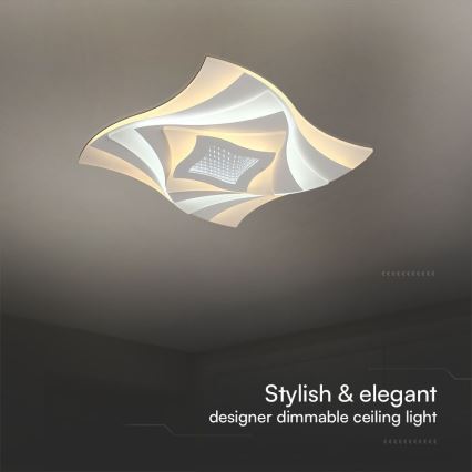 LED Prigušiva plafonjera LED/75W/230V 3000-6500K 49,5x49,5 cm + Daljinski upravljač