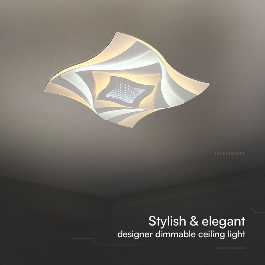 LED Prigušiva plafonjera LED/75W/230V 3000-6500K 49,5x49,5 cm + Daljinski upravljač