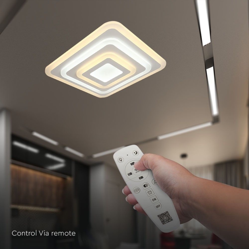LED Prigušiva plafonjera LED/77W/230V 3000-6500K + Daljinski upravljač