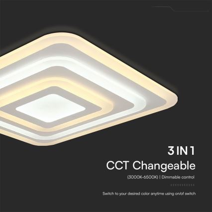LED Prigušiva plafonjera LED/77W/230V 3000-6500K + Daljinski upravljač