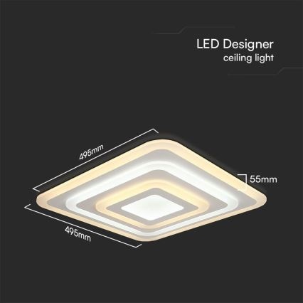 LED Prigušiva plafonjera LED/77W/230V 3000-6500K + Daljinski upravljač