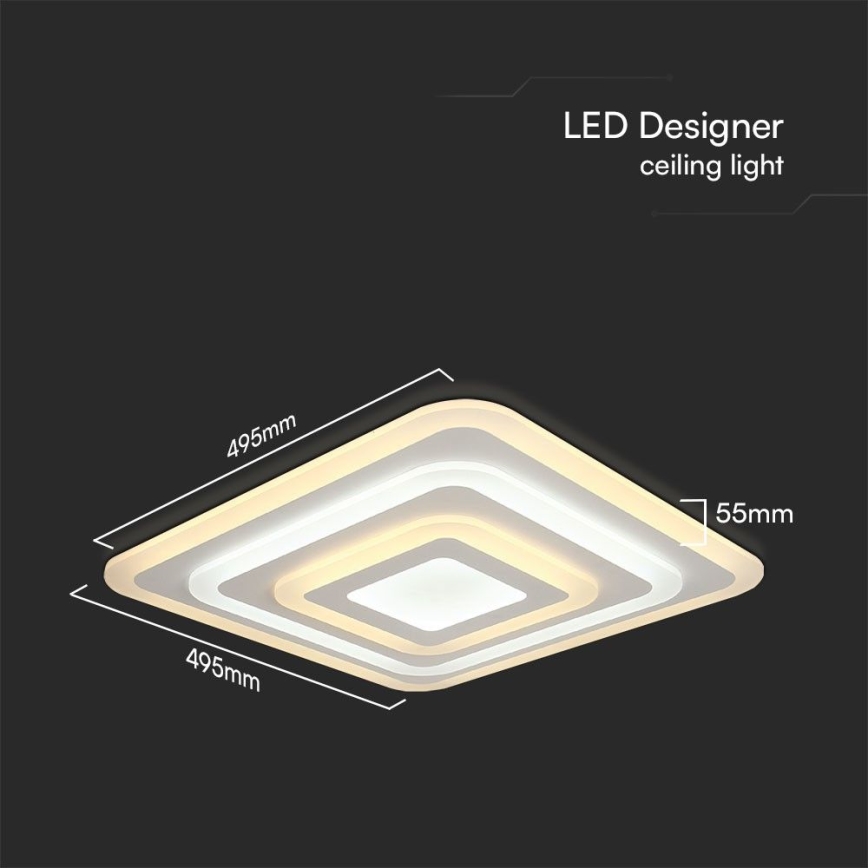 LED Prigušiva plafonjera LED/77W/230V 3000-6500K + Daljinski upravljač