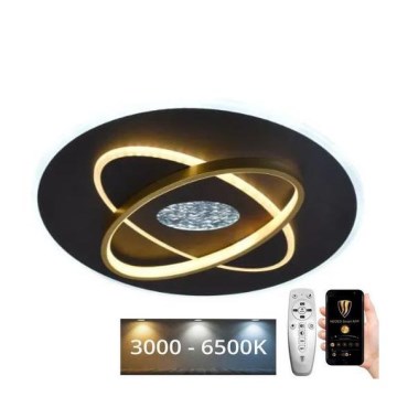 LED Prigušiva plafonjera LED/80W/230V 3000-6500K crno + Daljinski upravljač